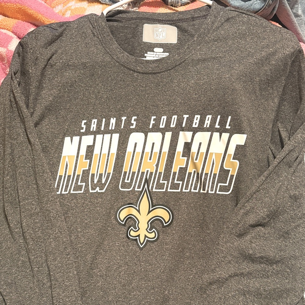 NFL New Orleans Saints Dark Gray Long Sleeve Shirt